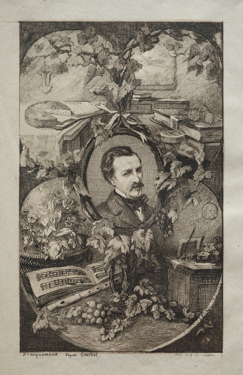 Frontispiece for New Works of Champfleury, The Friends of Nature: Portrait of Champfleury by Felix Bracquemond