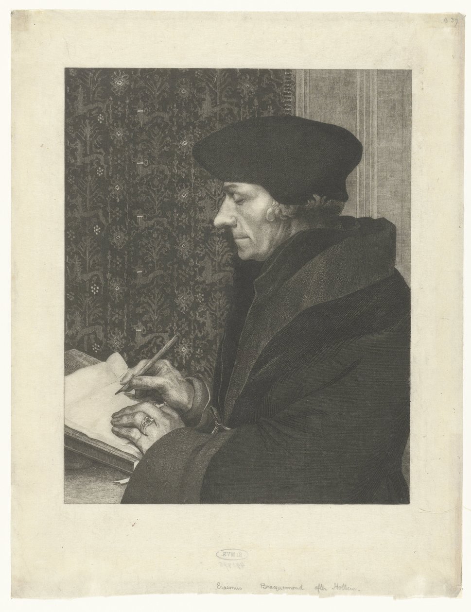 Portrait of Desiderius Erasmus by Felix Bracquemond