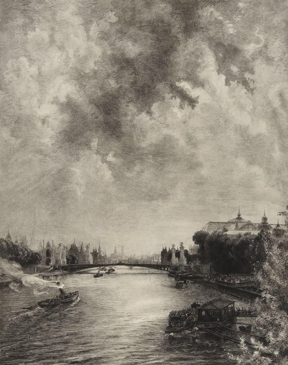 Untitled (View of the Seine) by Felix Bracquemond