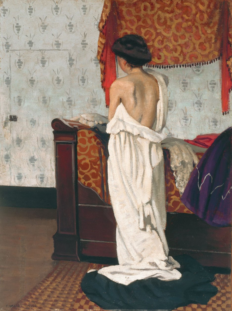 Back of a nude in an interior by Felix Edouard Vallotton