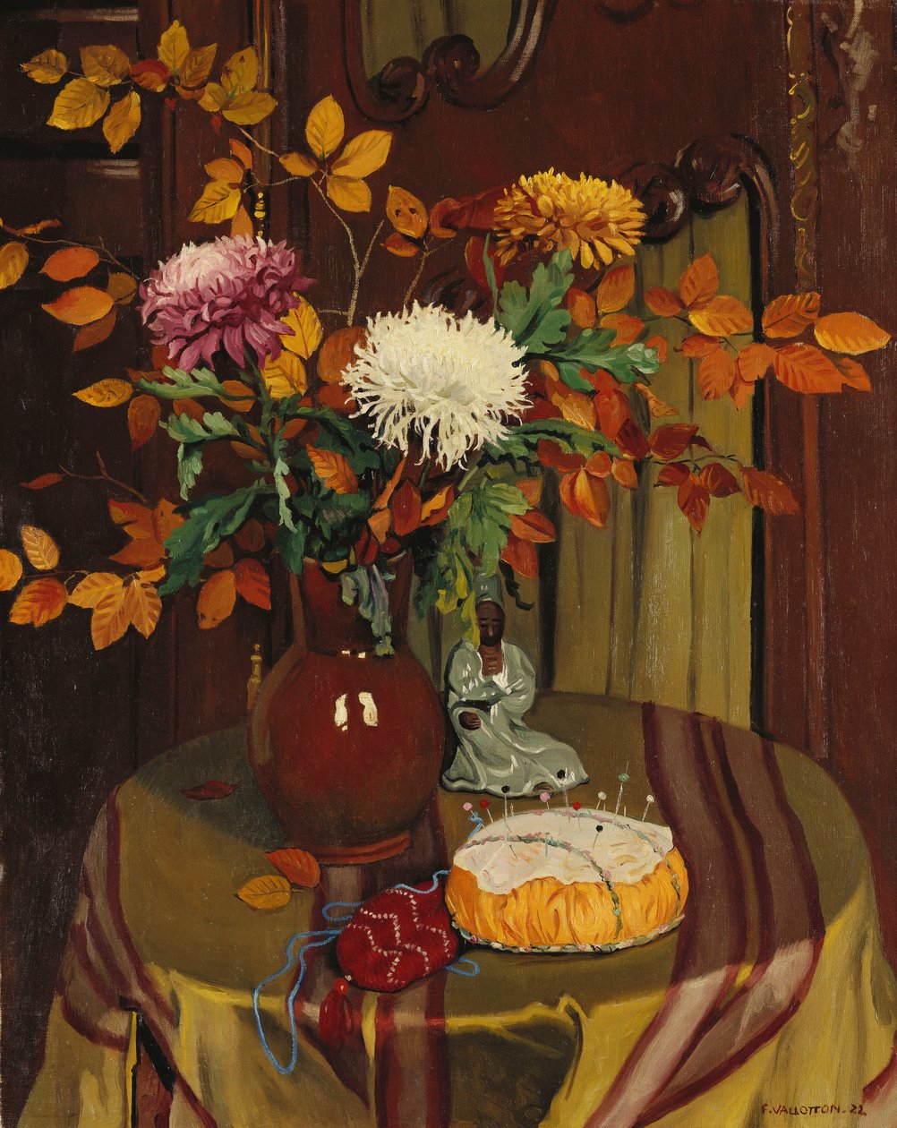 Chrysanthemums and Autumn Foliage by Felix Edouard Vallotton
