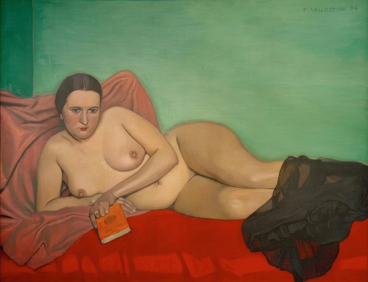 Nude Woman Holding a Book by Felix Edouard Vallotton