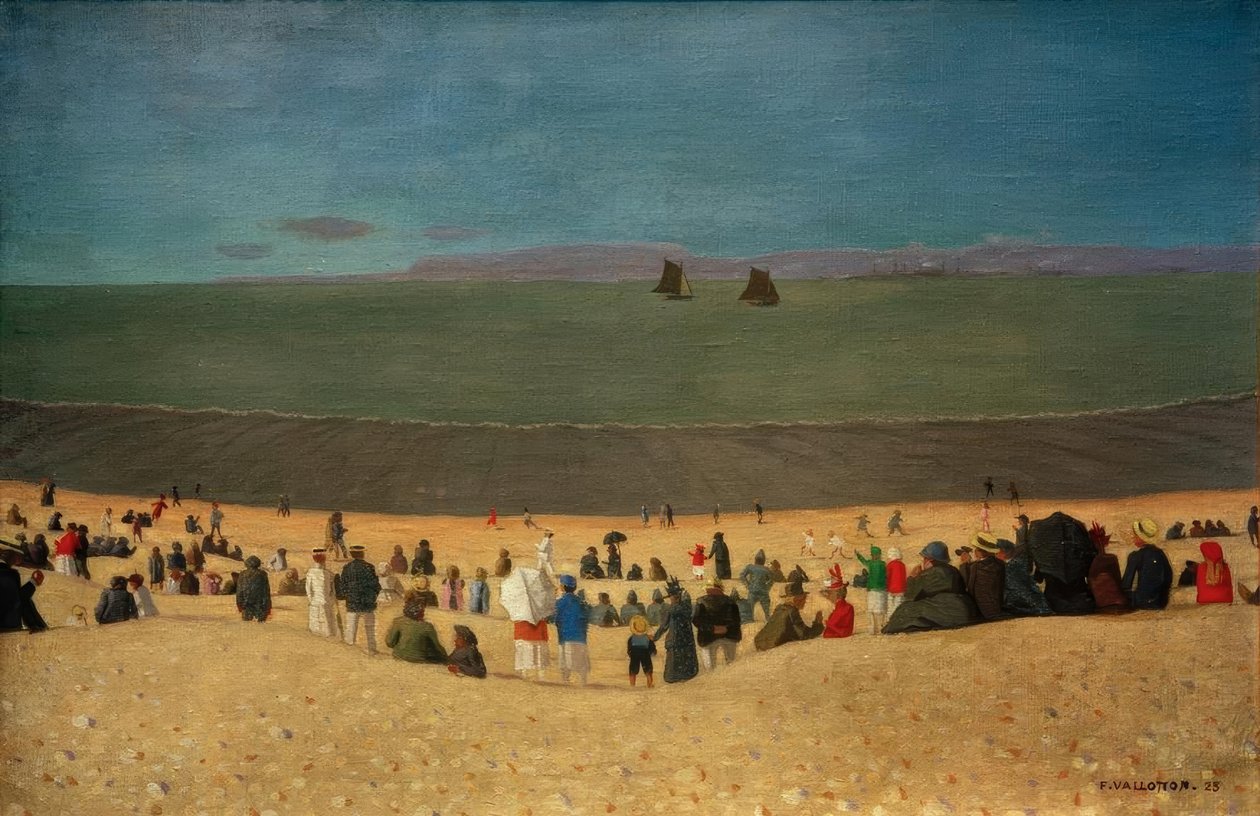 The Beach at Honfleur by Felix Edouard Vallotton