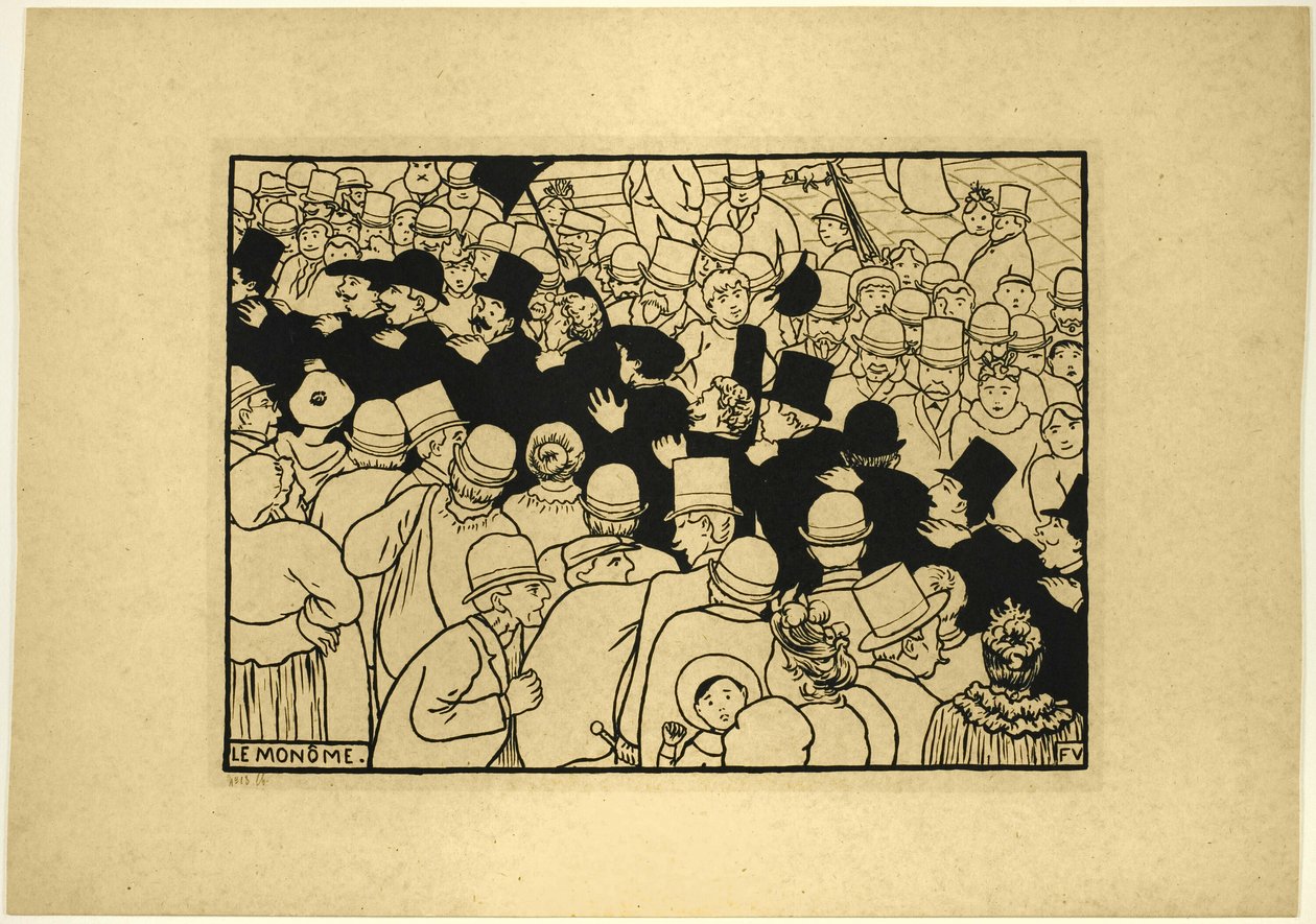 Parading through the Streets in Single File by Felix Edouard Vallotton
