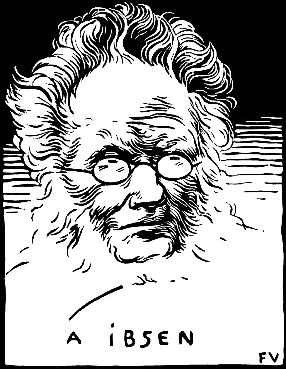Portrait of Henrik Johan Ibsen by Felix Edouard Vallotton