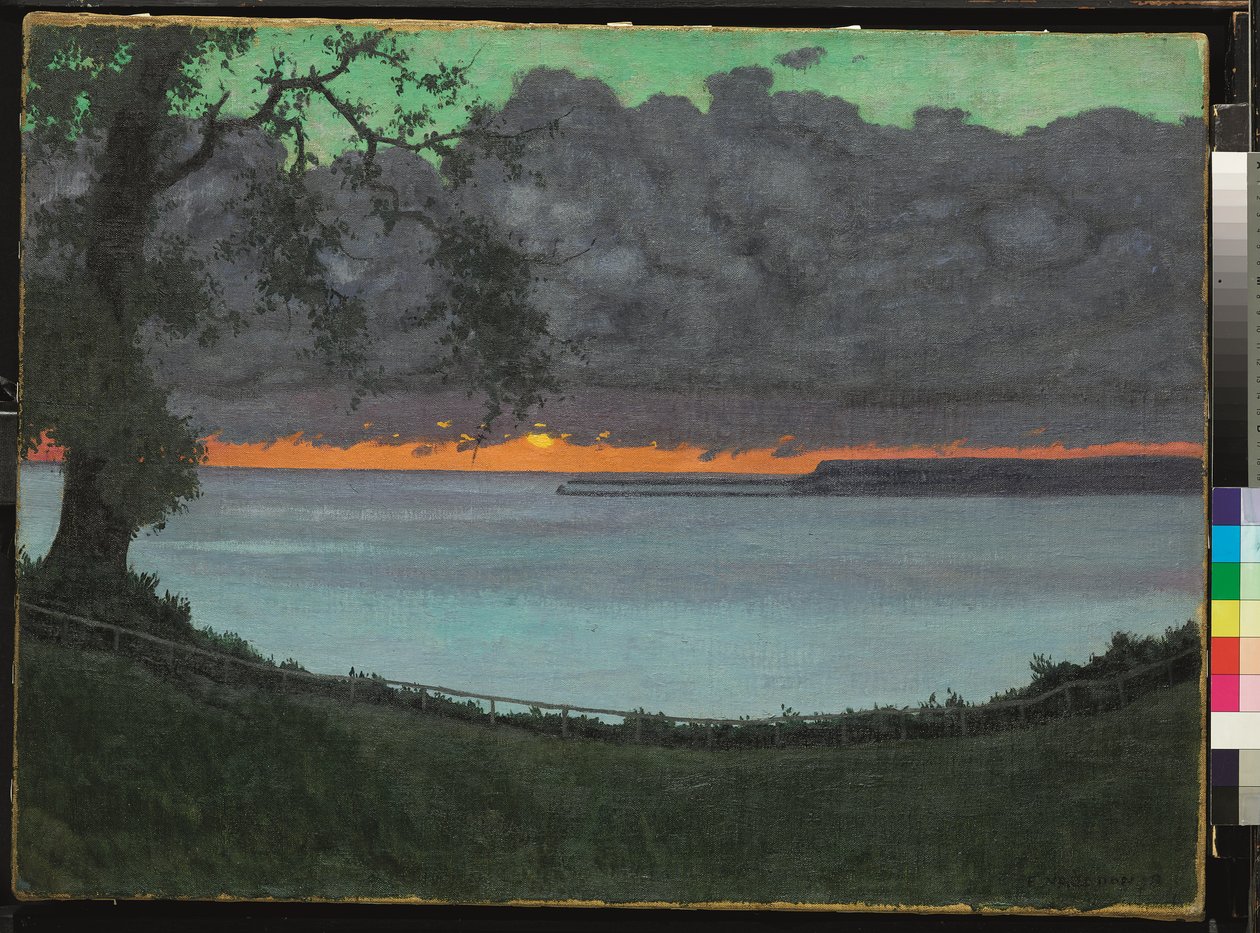 Sunset at Grace, Orange and Green Sky by Felix Edouard Vallotton