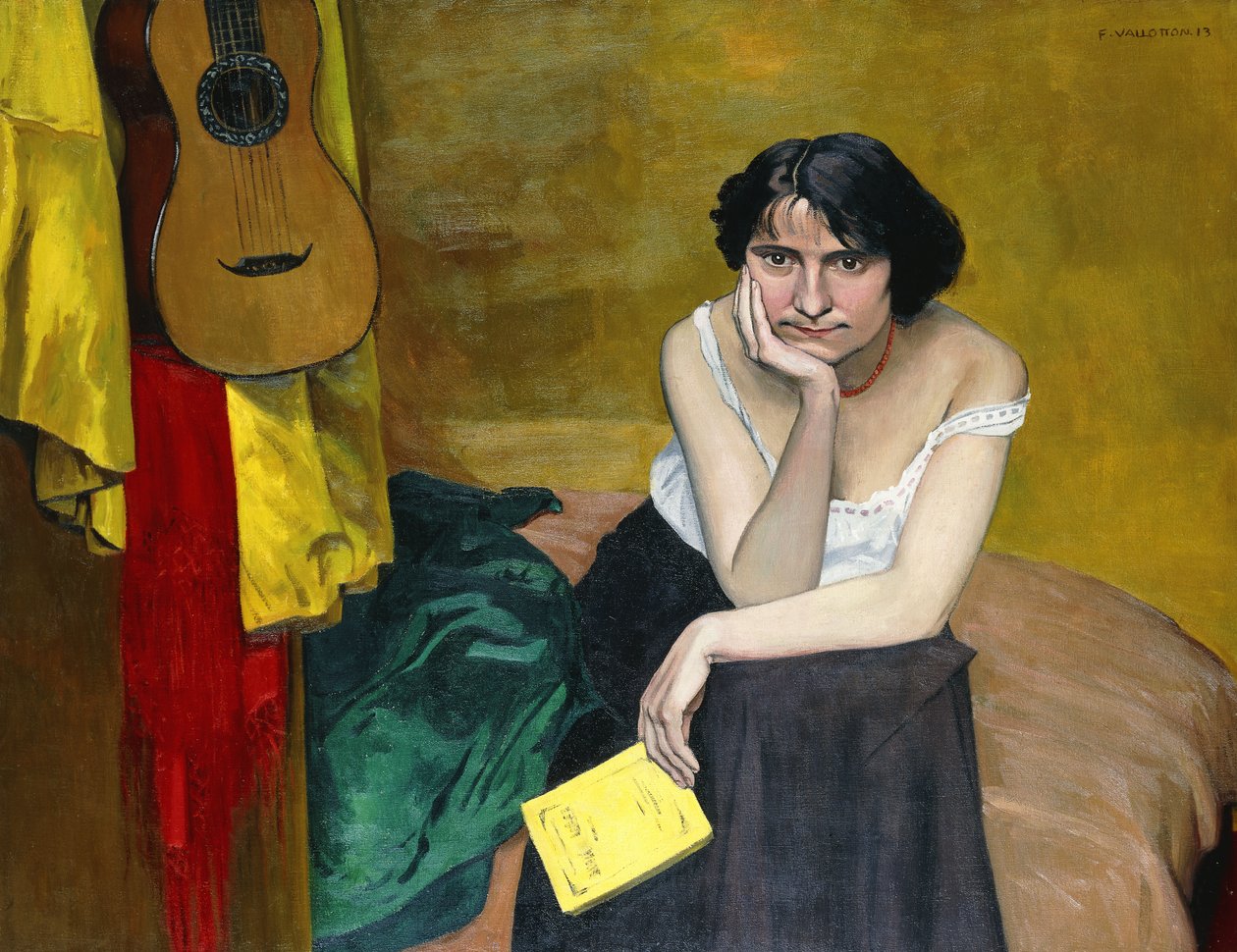 Woman and Guitar, 1913 by Felix Edouard Vallotton