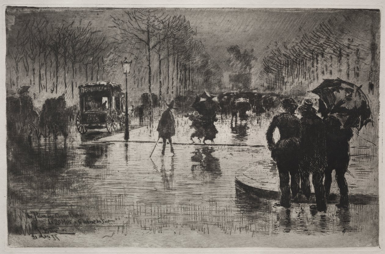 Artists Returning from the Salon by Felix Hilaire Buhot