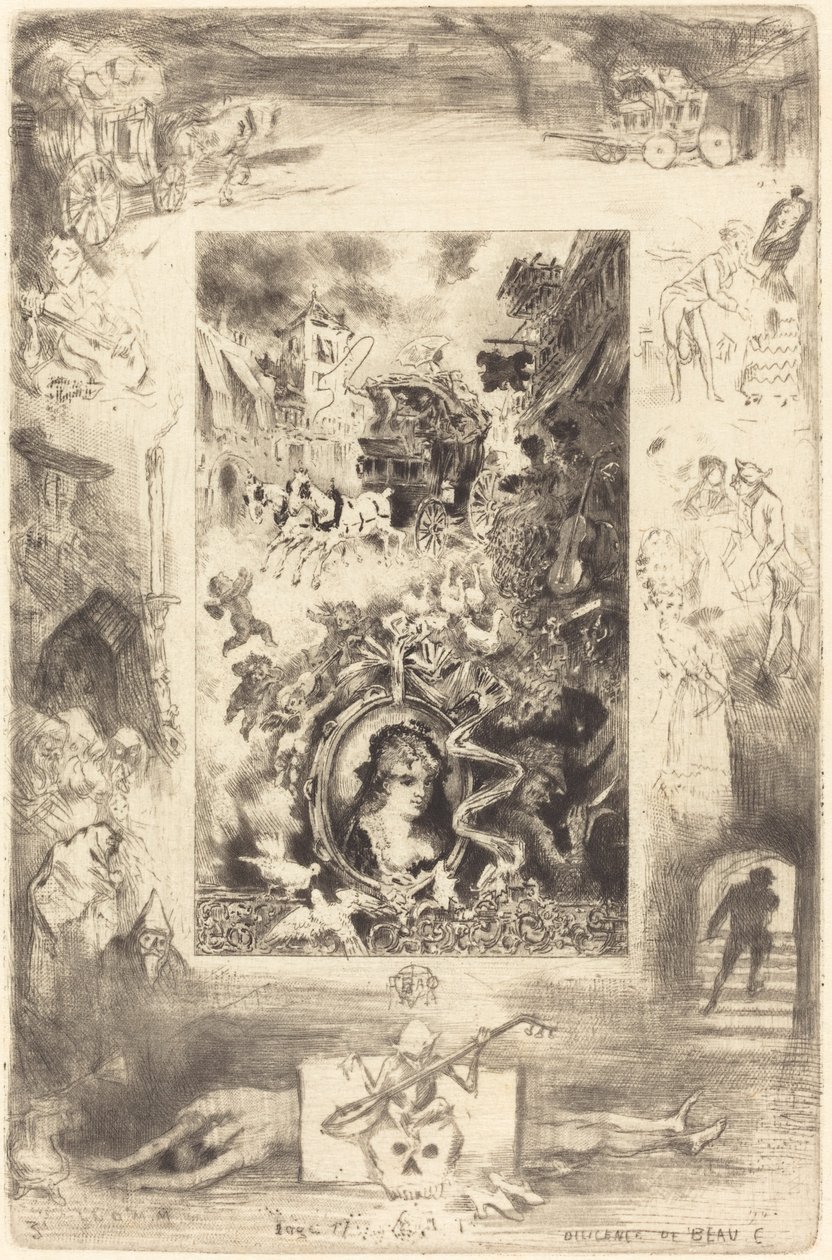 La Diligence de Beaucaire by Felix Hilaire Buhot