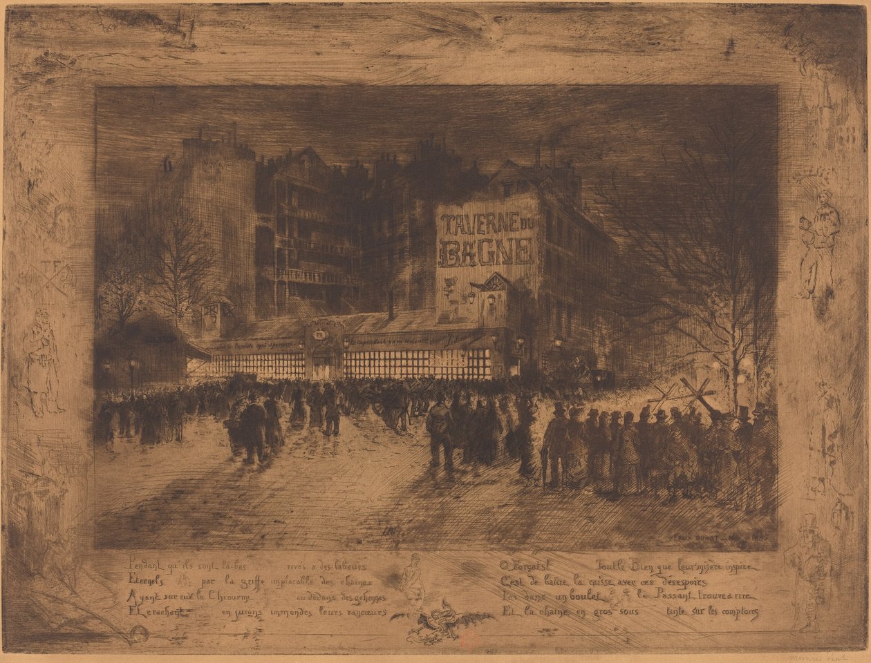 The Place des Martyrs and the Jailhouse Tavern by Felix Hilaire Buhot