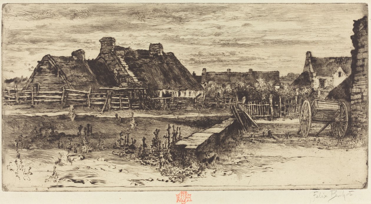 Les Grandes Chaumières, 1881 by Felix Hilaire Buhot