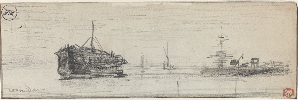 Shipping in the Port of London by Felix Hilaire Buhot