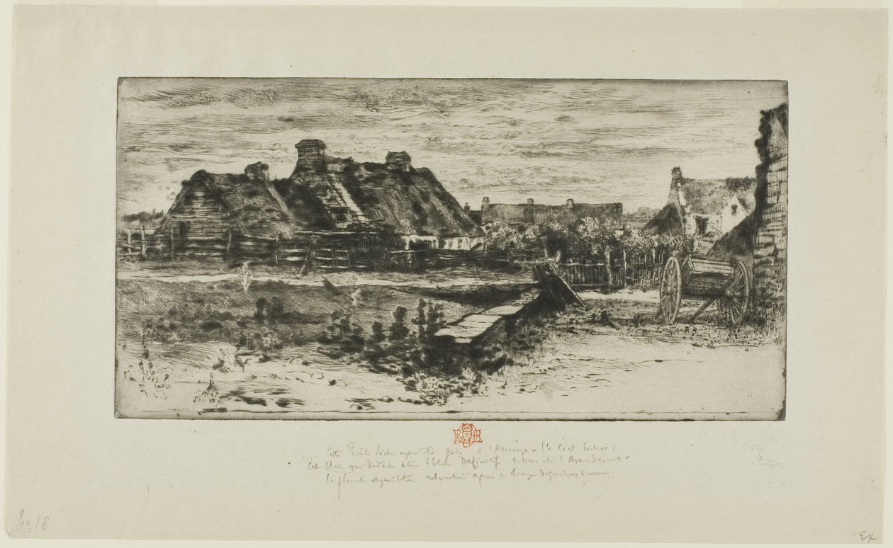 The Large Thatched Cottages by Felix Hilaire Buhot