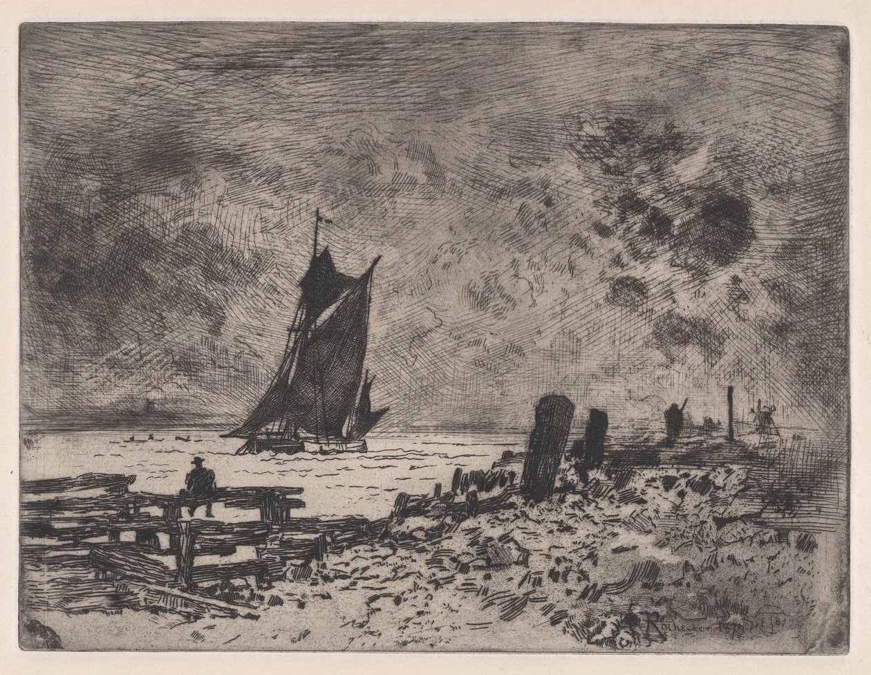 The Little Marine - Souvenir of Medway by Felix Hilaire Buhot