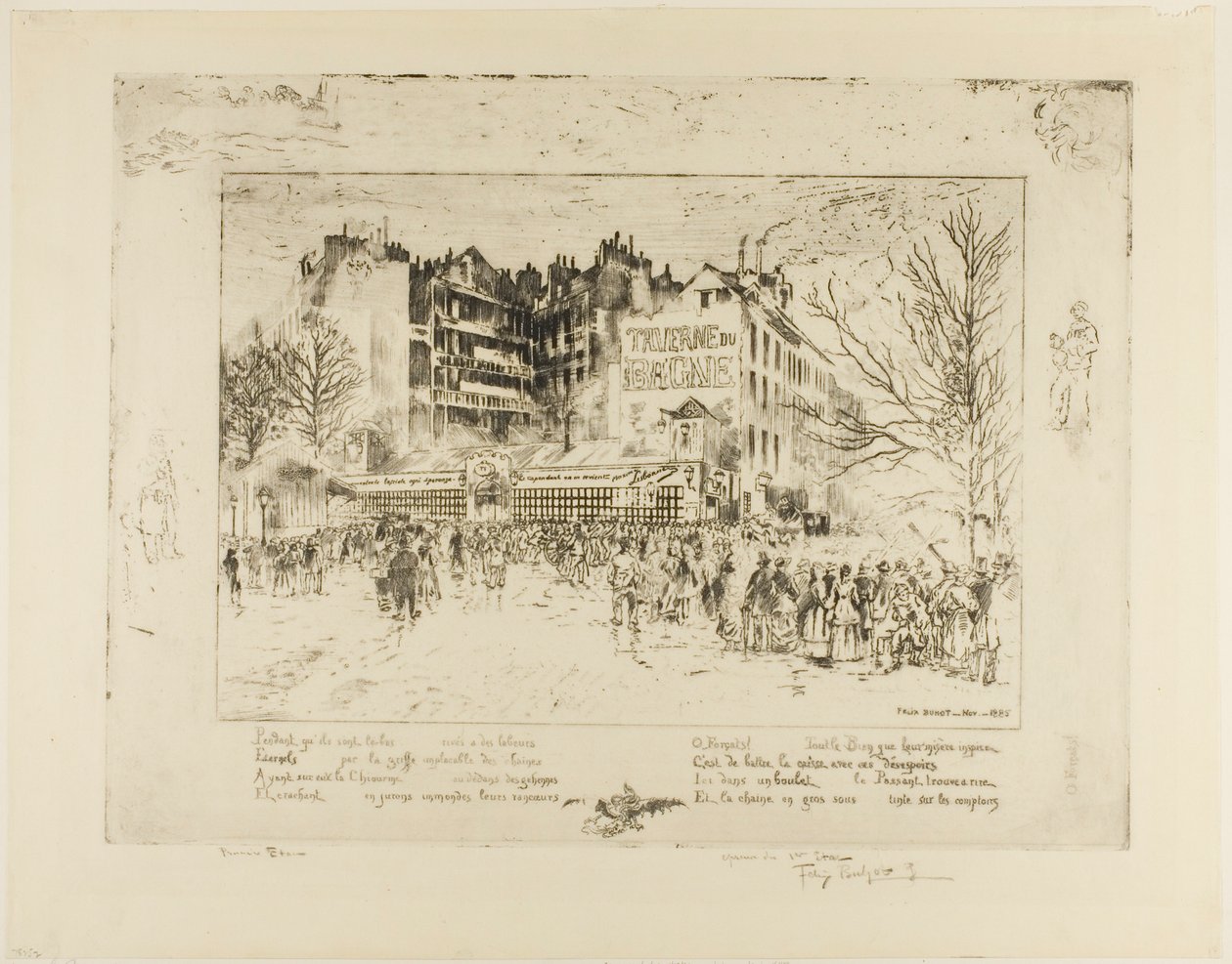 The Place des Martyrs and the Jailhouse Tavern by Felix Hilaire Buhot