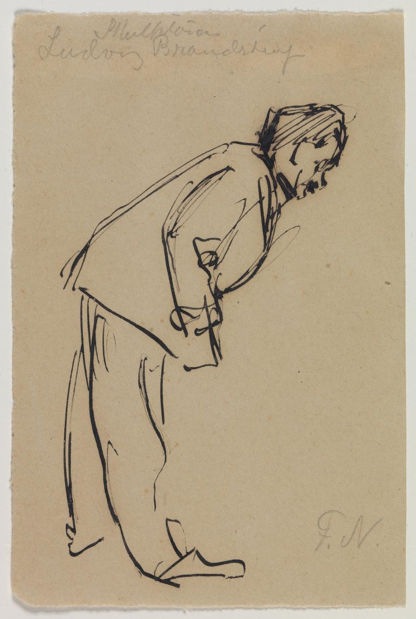 Portrait of Ludvig Brandstrup, Standing Bent Over by Felix Nylund