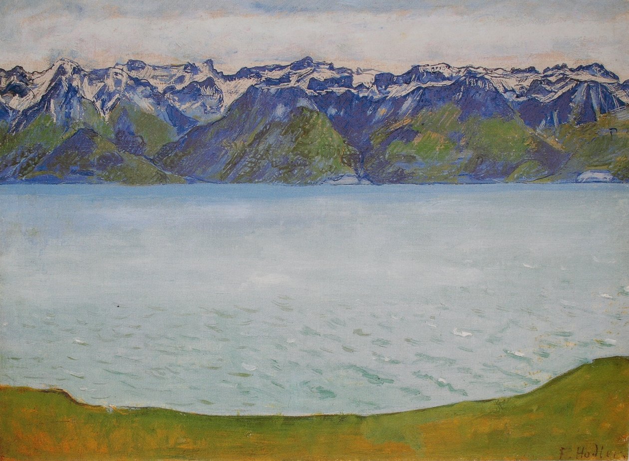 Lake Geneva with Savoy Mountains by Ferdinand Hodler