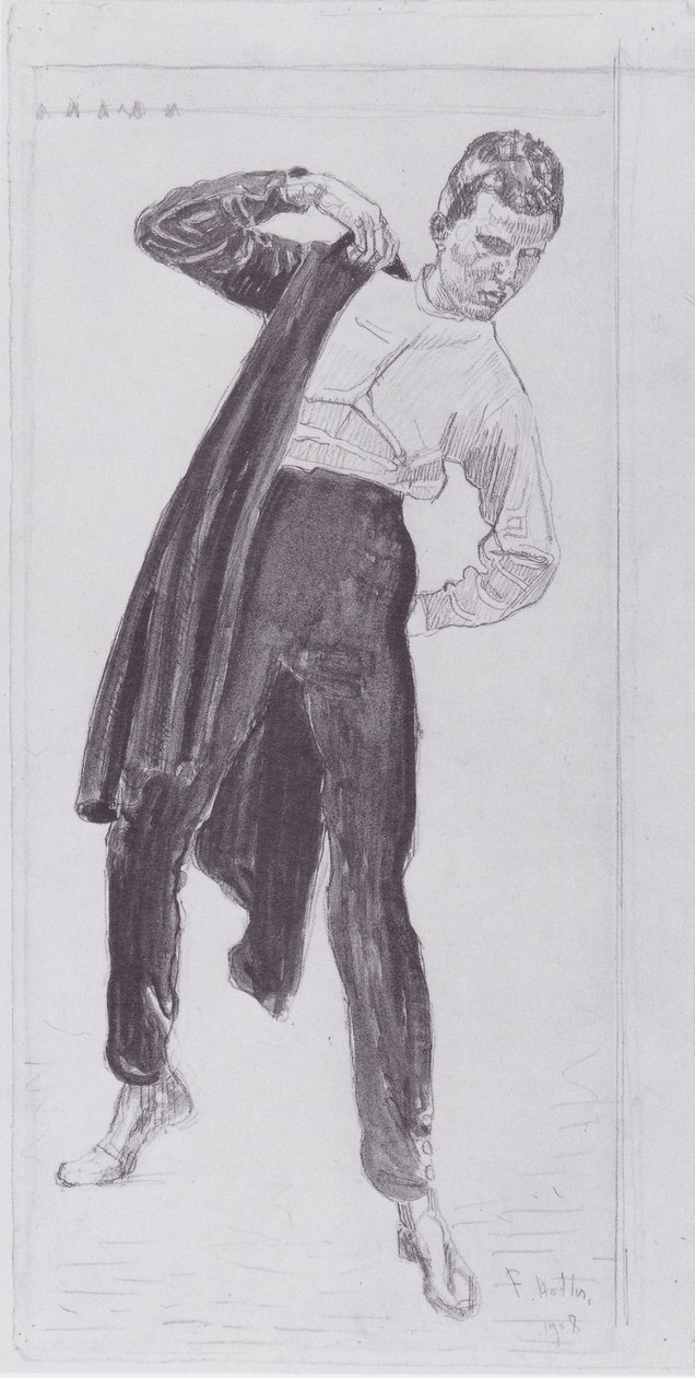 Student Putting on His Tunic by Ferdinand Hodler