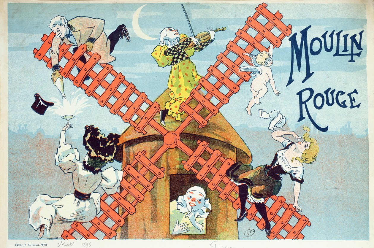 Cover of a programme for the Moulin Rouge, 1896 by Ferdinand Misti-Mifliez