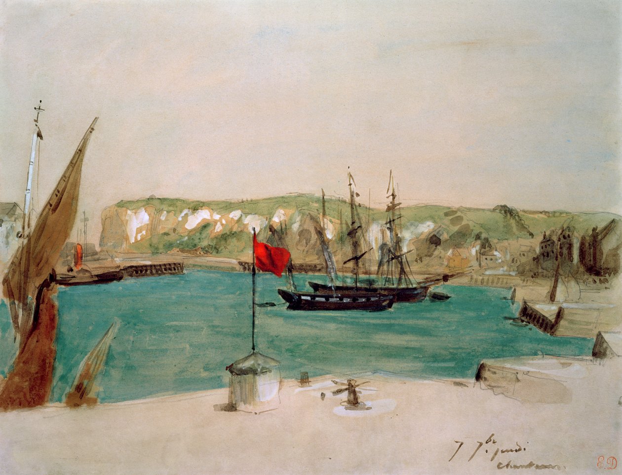 Dieppe: Quai Duquesne by Ferdinand Victor Eugene Delacroix