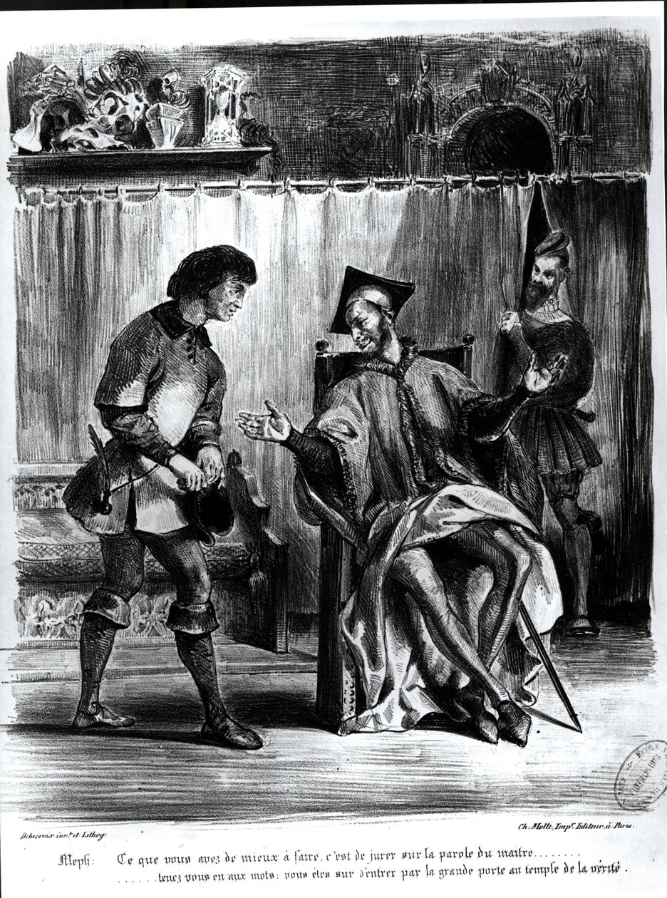 Mephistopheles and the Pupil, from Goethe