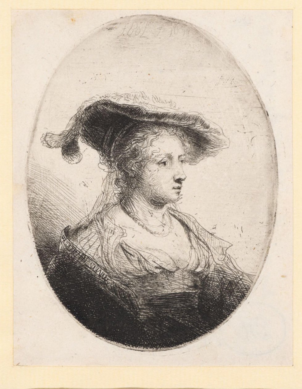 Young Woman with Hat by Ferdinand Bol