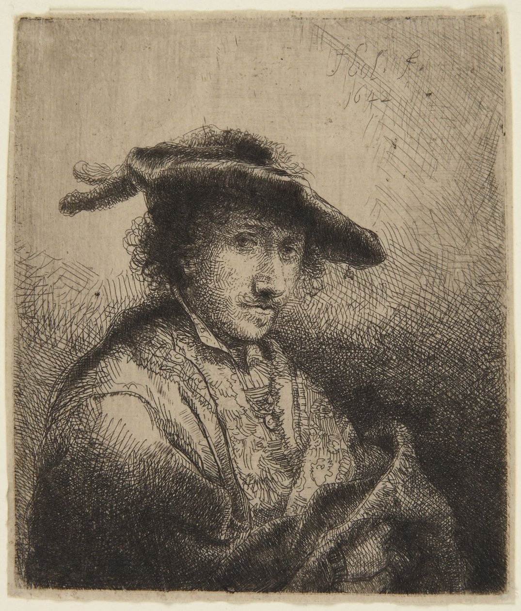 Man with Feather in Cap by Ferdinand Bol