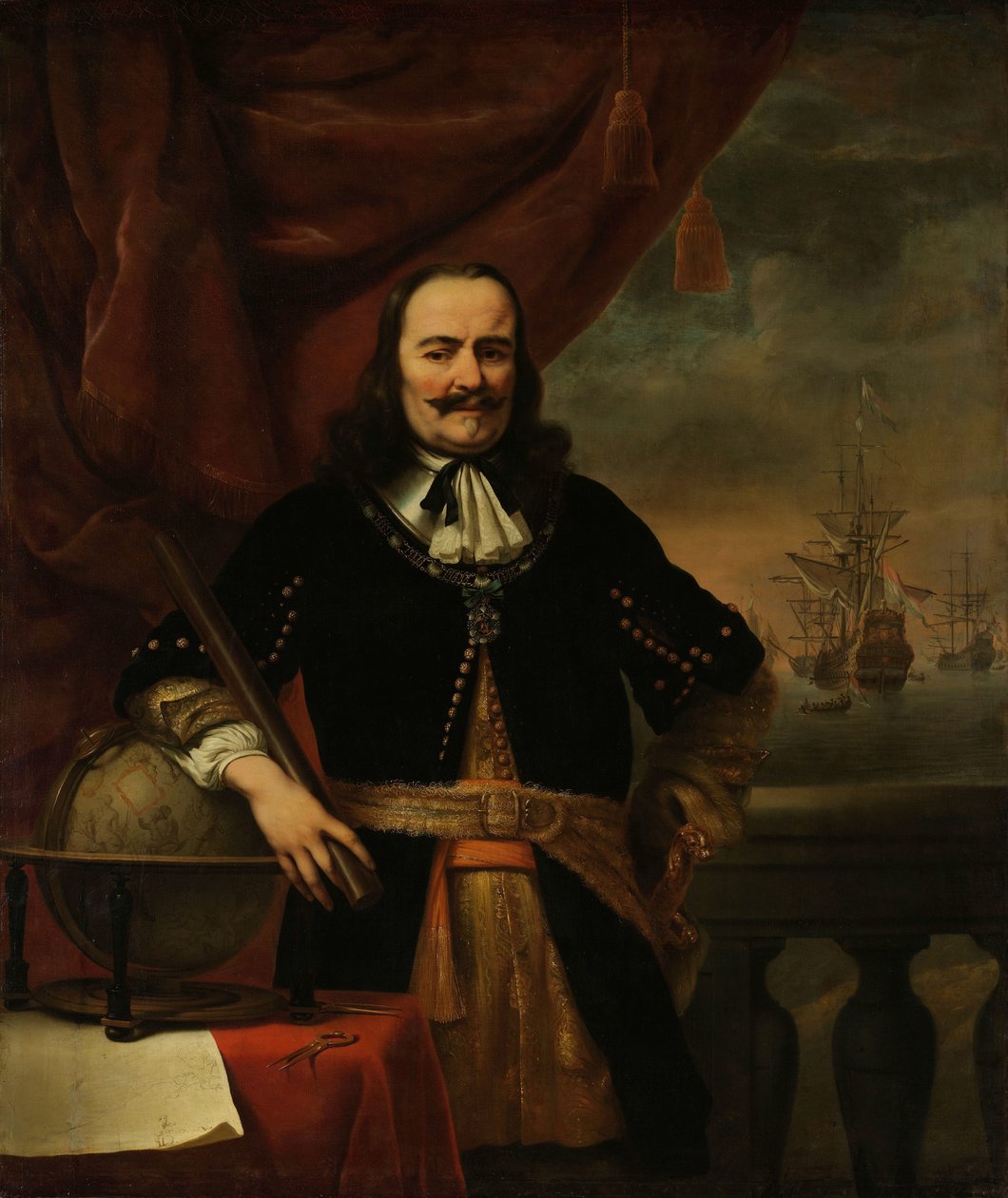 Michiel de Ruyter as Lieutenant-Admiral by Ferdinand Bol