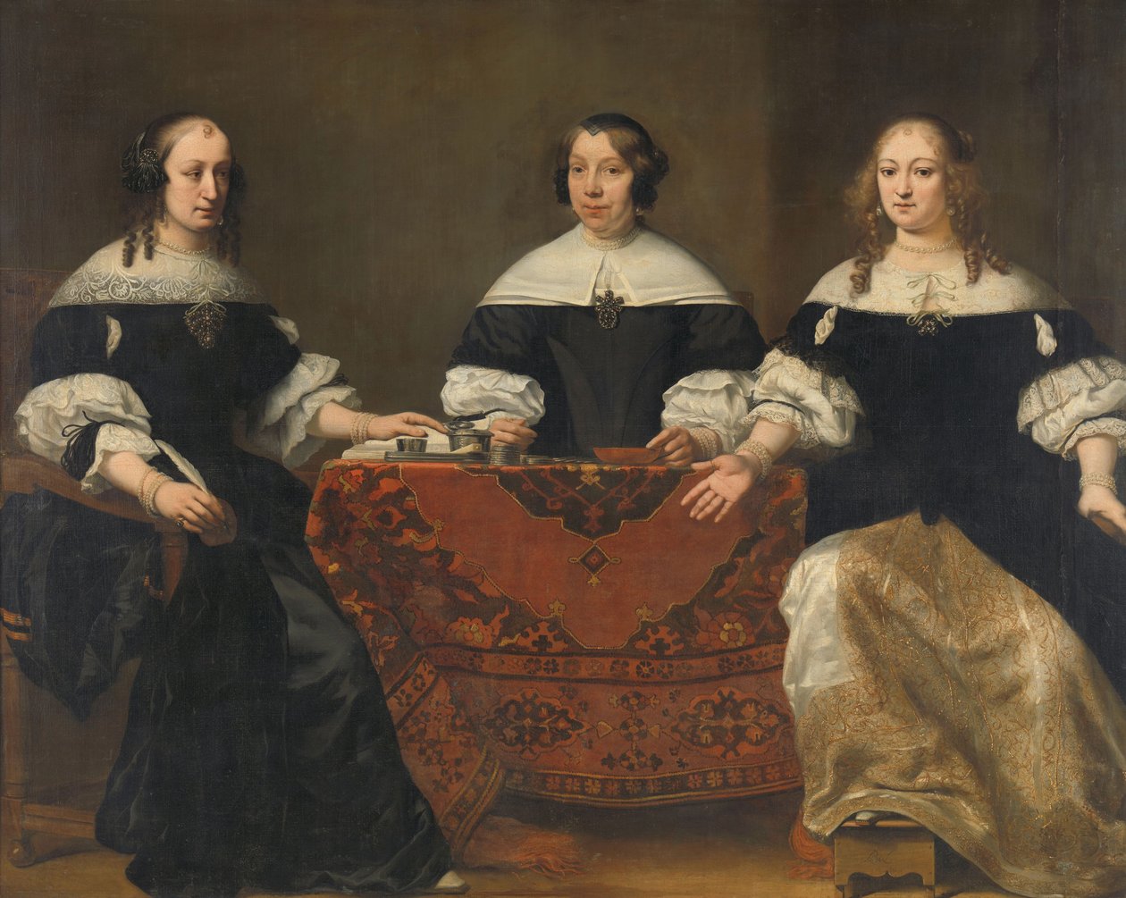 Portrait of the Three Regentesses of the Leprozenhuis, Amsterdam, c.1668 by Ferdinand Bol