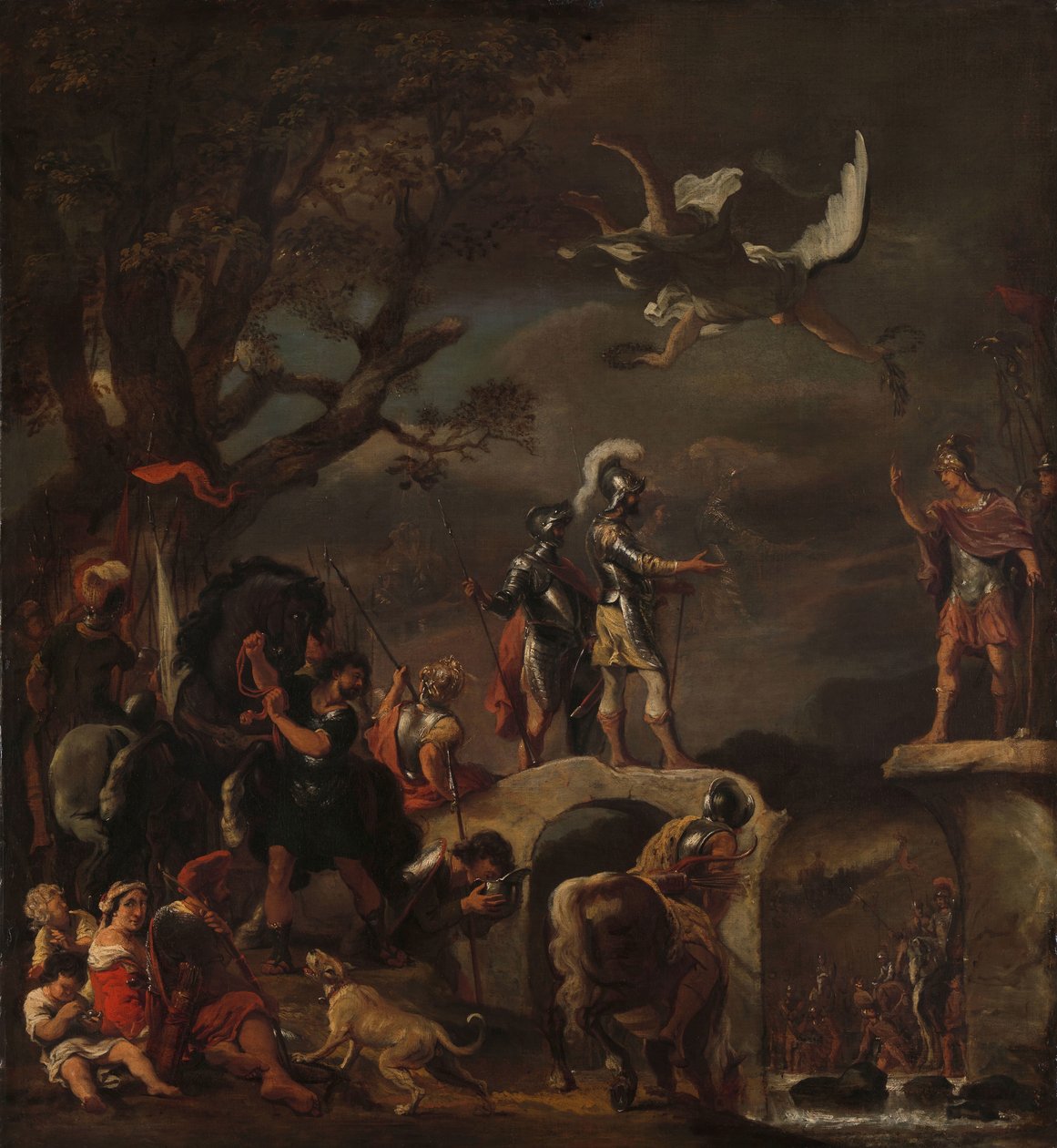The Peace Negotiations between Claudius Civilis and Quintus Petillius Cerealis on the Demolished Bridge by Ferdinand Bol