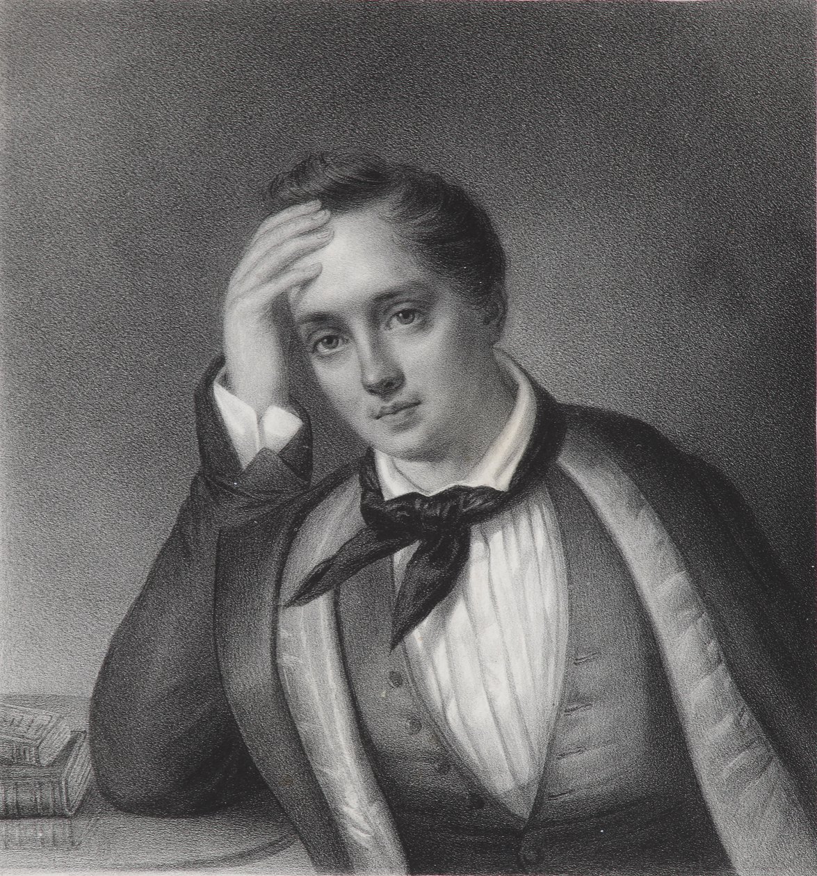 Portrait of the poet Yevgeny Abramovich Baratynsky 1800-1844 by Ferdinand Chevalier