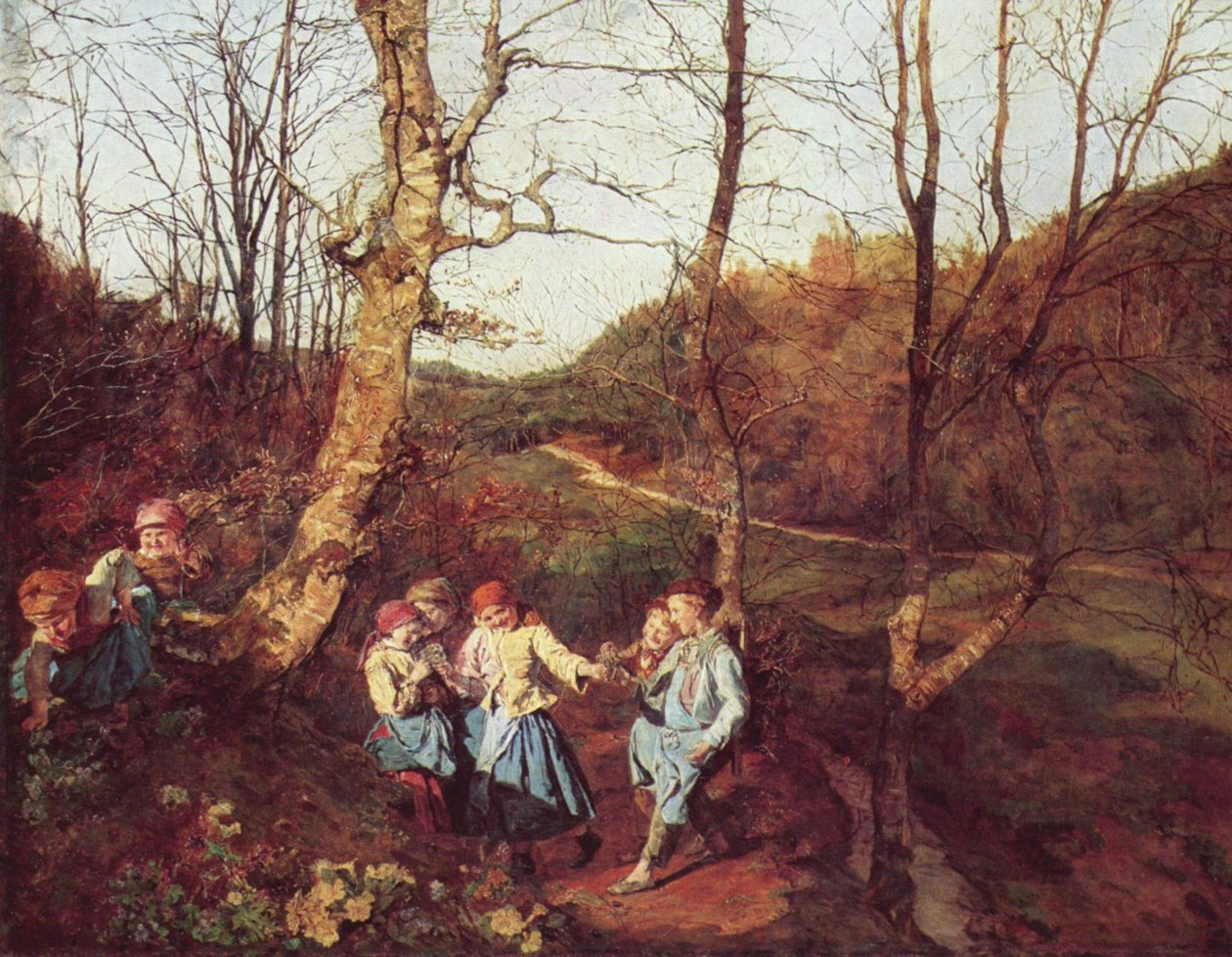 Spring in the Viennese Forest (The Violet-Pickers) by Ferdinand Georg Waldmüller
