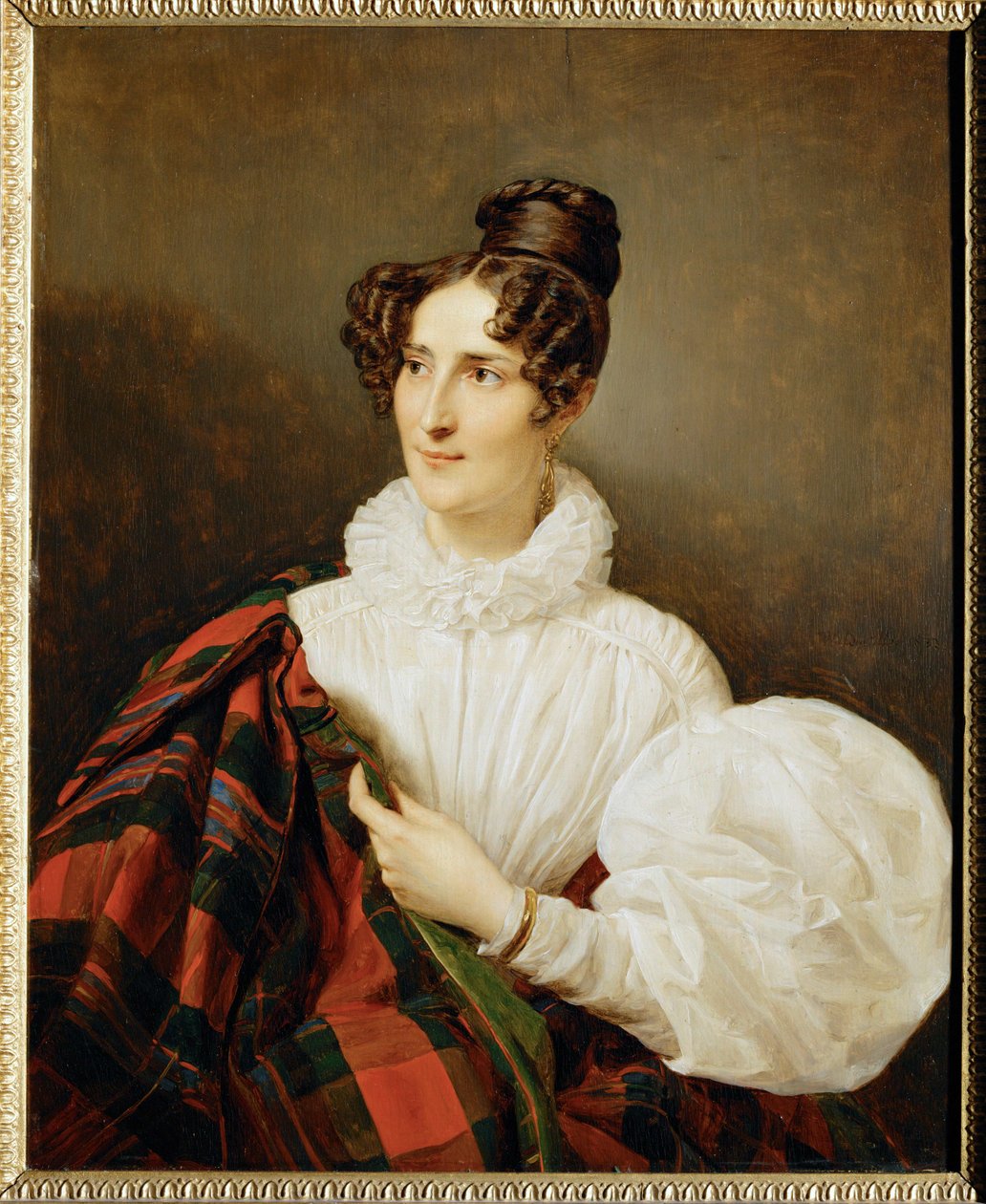 Lady in a White Dress by Ferdinand Georg Waldmuller