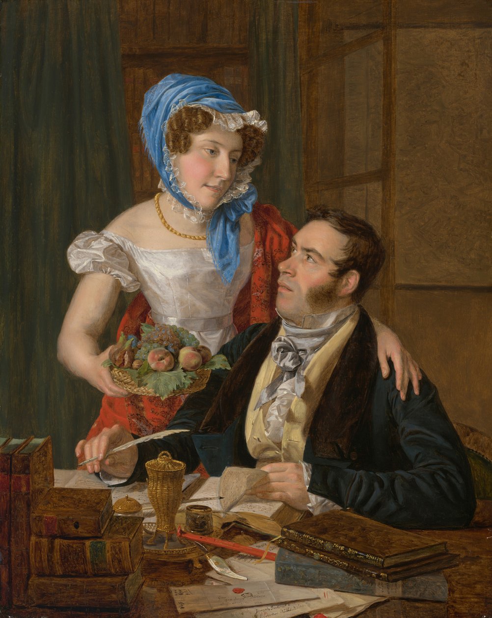 The Cartographer Professor Josef Jüttner and His Wife by Ferdinand Georg Waldmuller