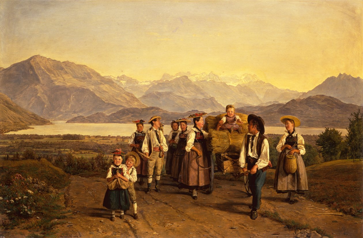 The Homecoming from the Harvest on Lake Zug by Ferdinand Georg Waldmuller