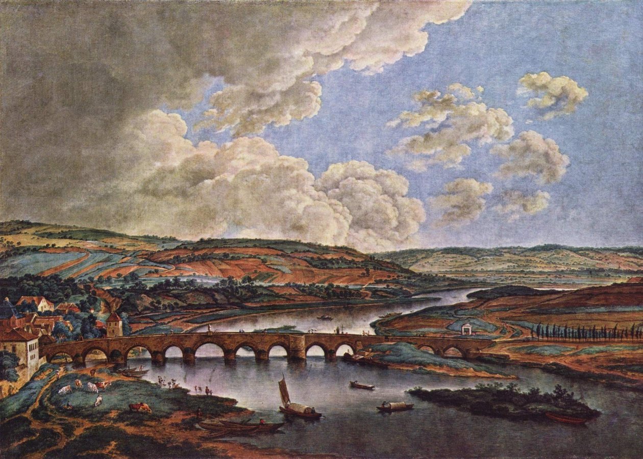 The Main Bridge near Aschaffenburg (Aschaffenburg Cycle) by Ferdinand Kobell