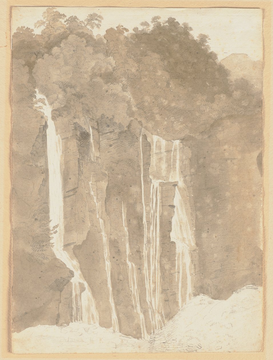 Waterfall by Ferdinand Kobell