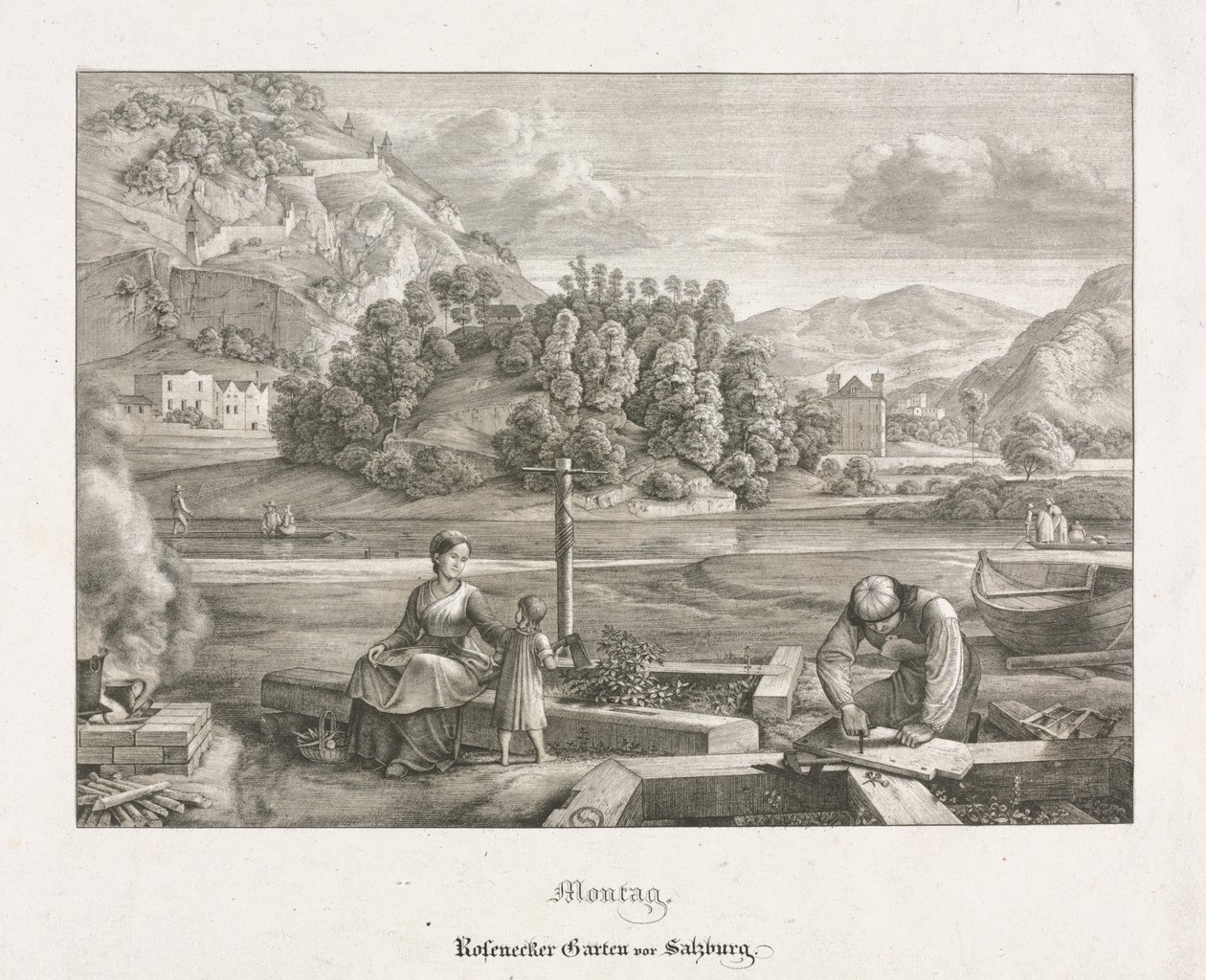 Seven Views in Salzburg and Berchtesgaden: Monday: Rosenecker Garden Salzburg by Ferdinand Olivier