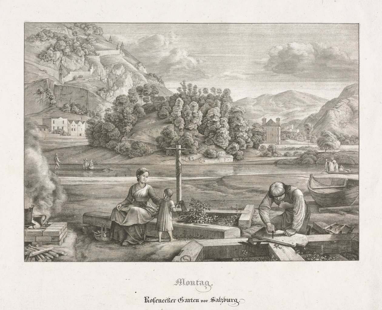 Seven Views in Salzburg and Berchtesgaden: Rosenecker Garden Salzburg by Ferdinand Olivier