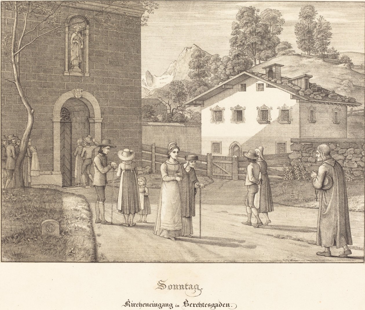 Sunday - Going to Church near Berchtesgaden by Ferdinand Olivier