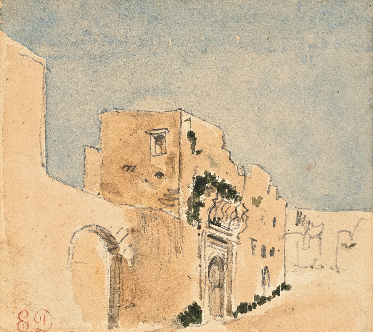 A Moroccan Building by Ferdinand Victor Eugene Delacroix