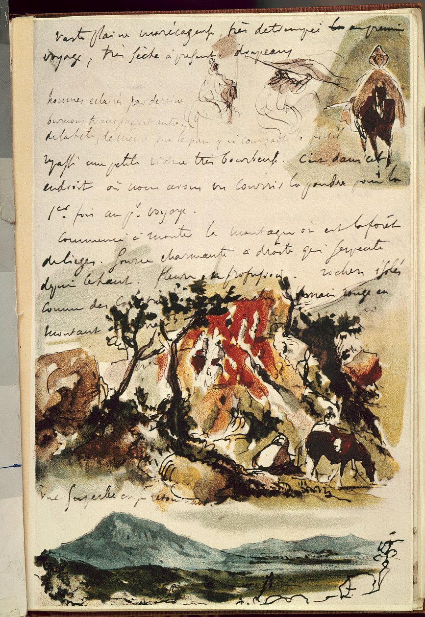 Carnets du Maroc. Drawing by Eugene Delacroix (1798-1863) by Ferdinand Victor Eugene Delacroix