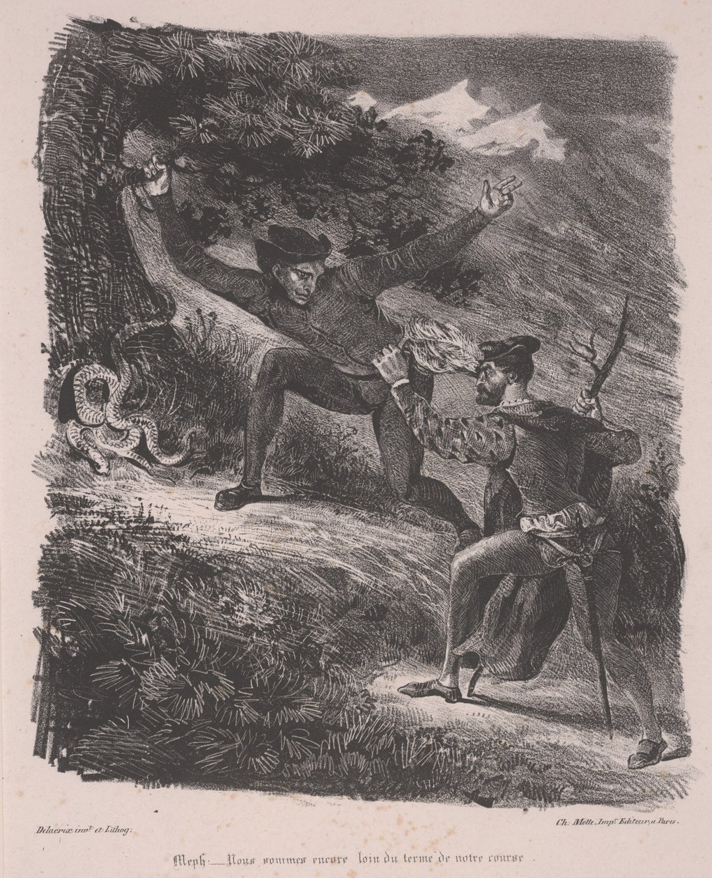 Faust and Mephistopheles in the Harz Mountains by Ferdinand Victor Eugene Delacroix