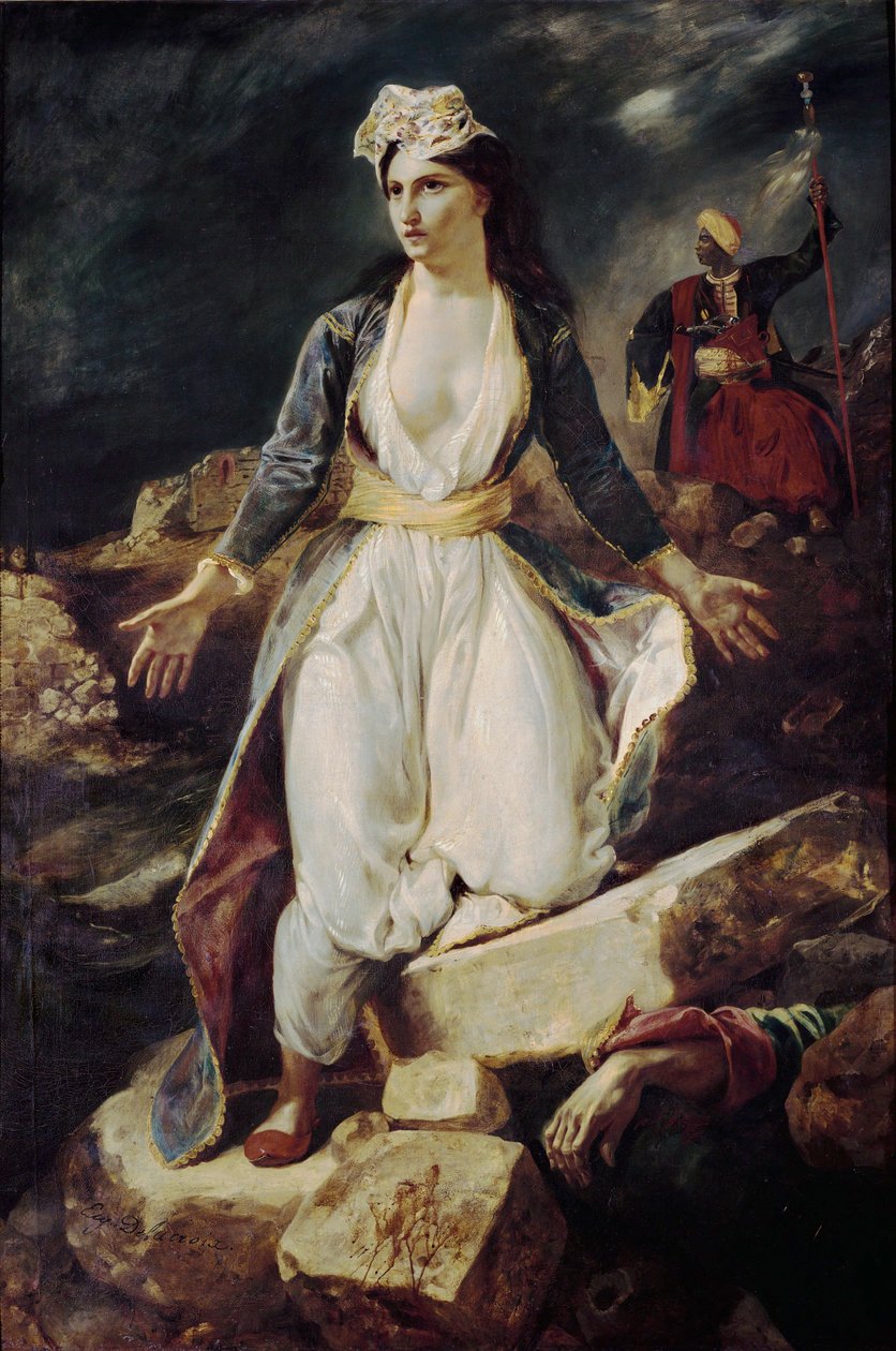 Greece Expiring on the Ruins of Missolonghi by Ferdinand Victor Eugene Delacroix
