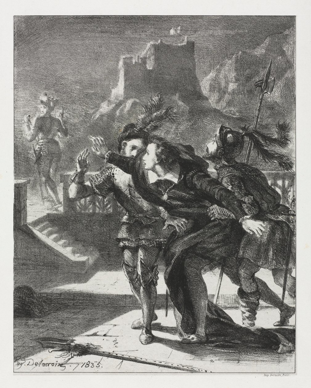 Hamlet: Hamlet Rushes to Follow the Ghost of his Father, 1835 by Ferdinand Victor Eugene Delacroix