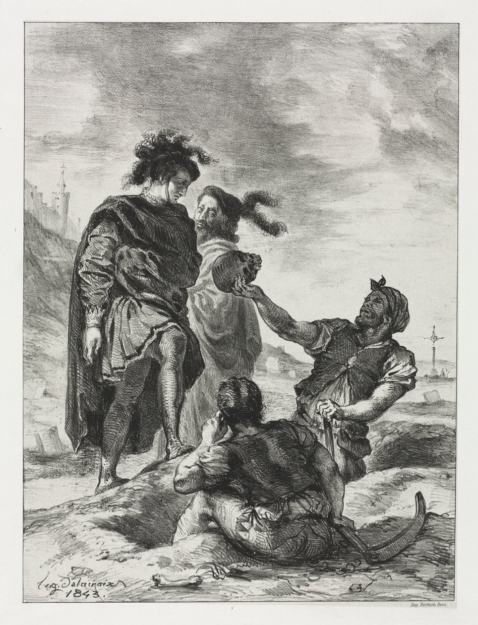 Hamlet: Hamlet and Horatio with the Grave Diggers by Ferdinand Victor Eugene Delacroix