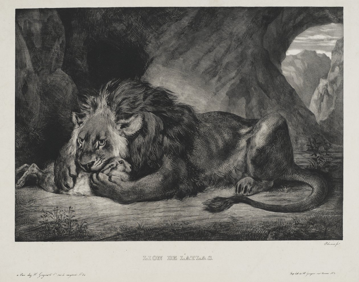 Atlas Lion, 1829 by Ferdinand Victor Eugene Delacroix