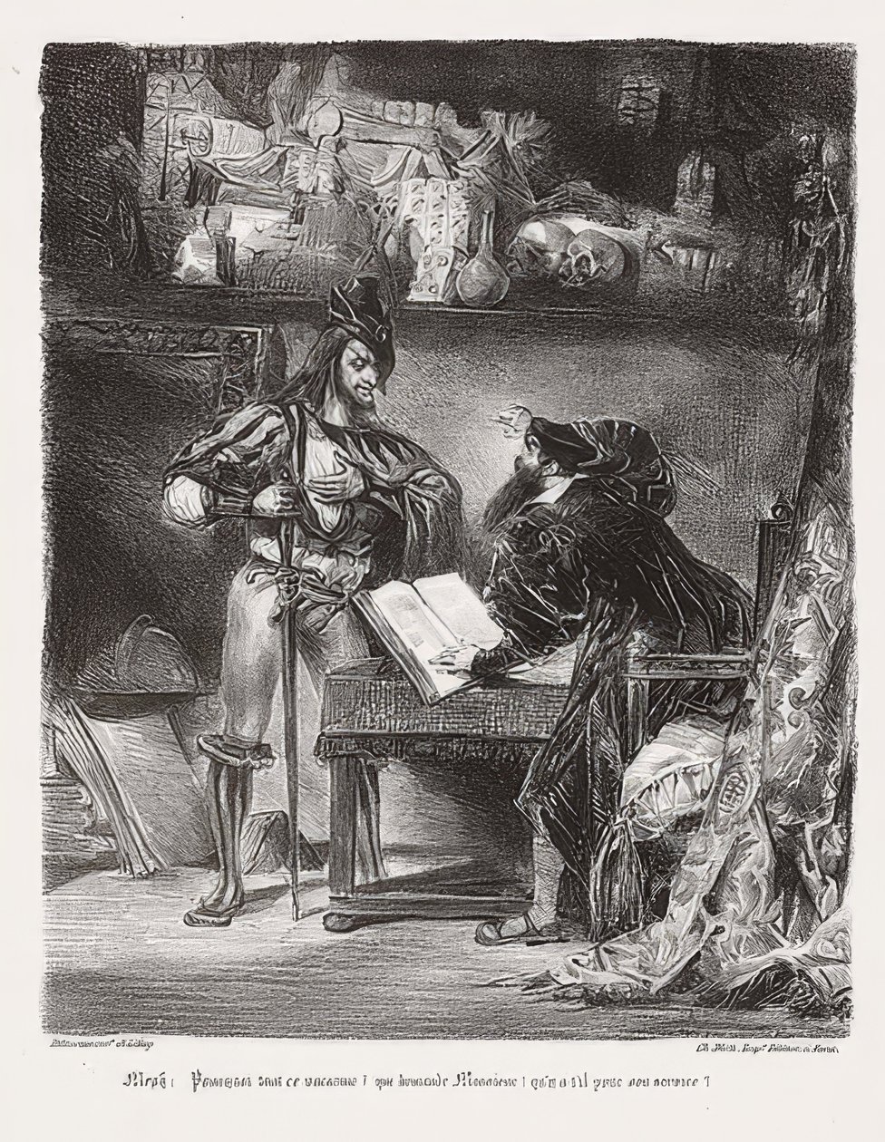 Mephistopheles Appearing to Faust by Ferdinand Victor Eugene Delacroix
