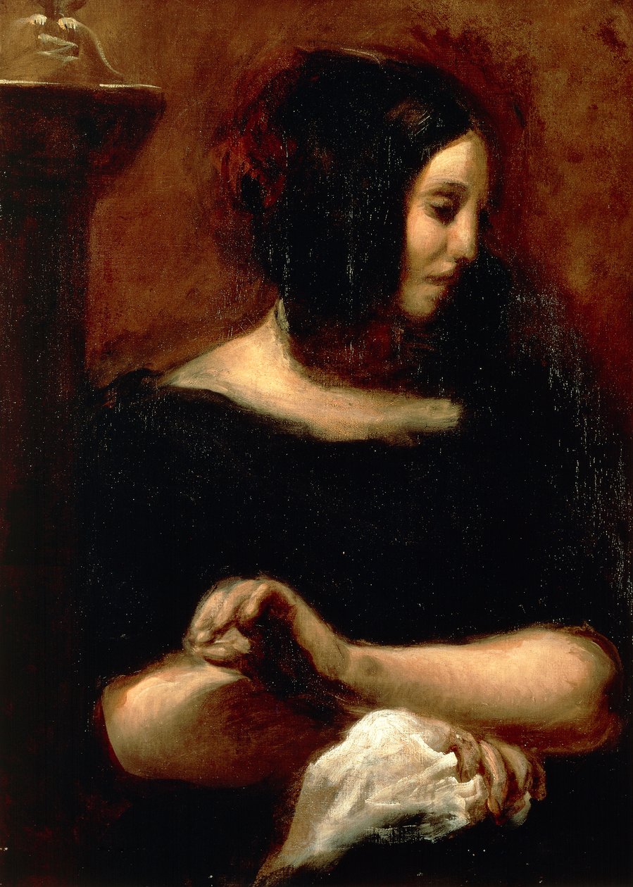 Portrait of George Sand by Ferdinand Victor Eugene Delacroix