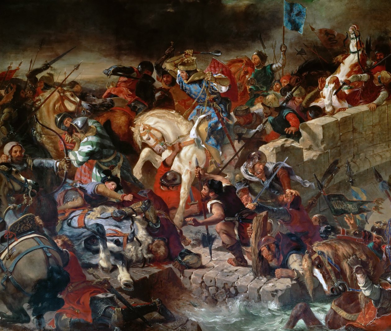 The Battle of Taillebourg, 21st July 1242 by Ferdinand Victor Eugene Delacroix